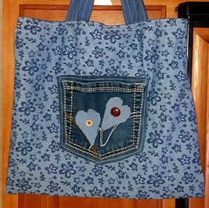 Sweet Denim Heart Bag